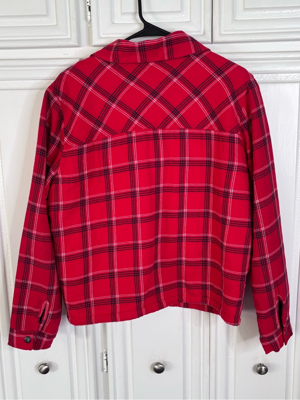 Lucky Brand Women’s Red Plaid Sherpa-Lined Jean Jacket sz S - Picture 3 of 9